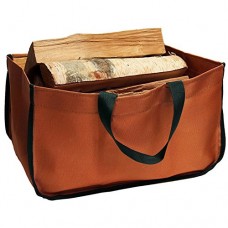 American-made Firewood Tote and Carrier (large size 22" x 12" x 12") (9-14) is made of stylish  super-durable corded poly fabric. Pueblo Brown with FOREST GREEN trim. - B004MM4XIM